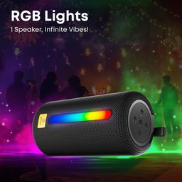 pTron Fusion Buzz 14W Bluetooth Speaker with Pristine Sound, 8hrs Playback, Rhythmic RGB LEDs, Multi-Play Modes BT5.3/TF Card/USB, TWS Feature, Integrated Button Controls, Type-C Charging (Black) image 4