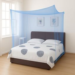 Divayanshi Foldable Polycotton Mosquito Net (Machhardani) for King Size Bed (Blue, 7x7 ft) | Strong, Breathable & Lightweight | Easy Setup, Durable & Portable | Full Protection for Home & Travel. image 1