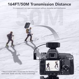 vook Wireless Mic for Youtubers with Noise Reduction - Microphone for Camera, iPhone, Android, Lavalier Mic for Streaming & Video Recording (Matte Black) image 3