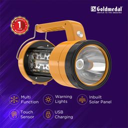 Goldmedal Ranger Solar Filament Lamp - CNW + Red, Blue, Pack of 1 Multi-Function | Warning Lights | Inbuilt Solar Panel | Touch Sensor | USB Charging | Energy Saving image 5