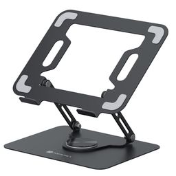 Portronics My Buddy K9 - Portable Laptop Stand - Adjustable Elevation Levels - Ventilated Anti-Slip Design - 360-degree Rotating Base(Black) image 1