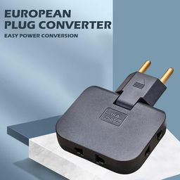 generic Plug Converter Adapter 16A 250V - 180° Rotatable Power Adapter with Flame Retardant Material, Compact Design for Travel and Home Use, Compatible with Daily Needs (Black) image 4
