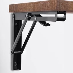Y MOX Folding Shelf Brackets, Heavy Duty Collapsible Shelf Bracket, Black DIY L Bracket for Workbench Folding Table Hinge, Max Load: 330lb,Pack of 2 (40 cm) image 1
