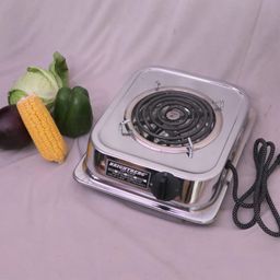 BRIGHTBERG New 1250 Watt Induction and Radiant Cooktop|G-coil|Hot Plate With 3 Adjustable Level and Indicator With Stand for perfect grip on utnesils (Silver, 1 Year Warranty) NEW VESSEL STAND MODEL image 1
