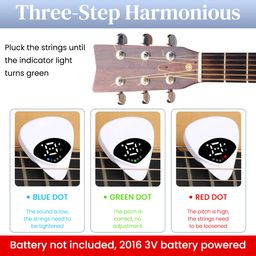 HASTHIP® Chromatic Tuner Guitar Pick 2 in 1 Digital Tuner with Light Indicator Universal Tuner for String Instrument for Acoustic Guitar, Electric Guitar, No Battery Included image 3