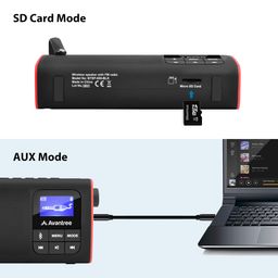 Avantree Portable Bluetooth Speaker with FM Radio and SD Card Player, Auto Scan and Save Station with One Click Entry, Replaceable Battery, six EQ image 4