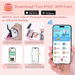 zeitel ZEITEL® Portable Thermal Mini Printer for Students, for Home Use Bluetooth Printer for Mobile Android and iOS, Mini Sticker Printer for Question Bank, Flashcards, Journal, Photos, Notes, Label image 5