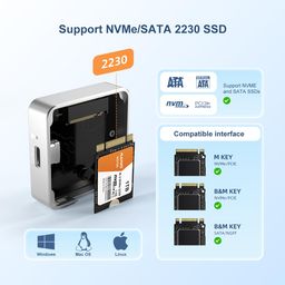 MAIWO M.2 2230 NVMe SSD Enclosure, USB C 3.2 Gen 2 Type-C 10Gbps to NVMe PCI-E Adapter, Aluminum External Mobile Solid-State Drive Box Case for iPhone 15 Pro Max, iPad Pro, Laptop, Android image 3