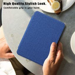MonsDirect Case Compatible with 6" All-New Amazon Kindle 11th Generation 2022 (Model:C2V2L3), Smart Auto Wake/Sleep Cloth Hard Case Cover for New 6" Amazon Kindle 11th Generation 2022 Release, Blue image 3