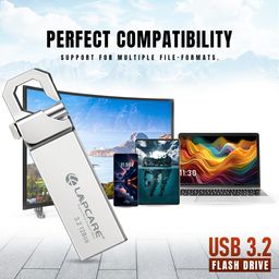 Lapcare Flais 128GB Metal USB 3.2 Flash Drive | Pen Drive | Up to 400Mbps Speed | Reliable Data Storage with 5-Year Warranty| Universal Compatibility - MAC/Win/Linux | OTG Support image 5