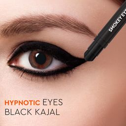 VLCC Smokey Eyes Black Matte Kajal - 0.35G (Pack Of 2) | Intense Black Color | Long Lasting Effect | Smudge-Proof And Water-Proof Application | With Blender To Sharpen For Dynamic Effect image 2