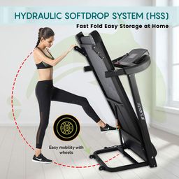 Dolphy Folding Treadmill with Safe Handlebar, LCD Display and MP3 USB Port Electric,Run1.15 M (2.5HP) Motorized Running Machine for Home Running Jogging Fitness USE,16 Km/Hr, Max User Weight 120Kg image 4