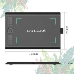 GAOMON M10K PRO Drawing Tablet 10 x 6.25 inches Large Graphic Pad, Digital Art Tablet Supports Tilt & Radial Function with 10 Shortcut Keys, Battery-Free Stylus, Work with Mac, Windows & Android image 5