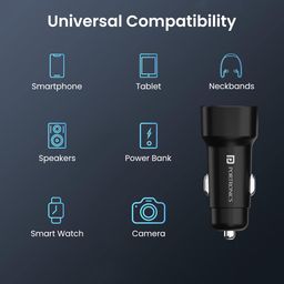 Portronics Car Power 30 Dual Output Fast Car Charger with 30W Type-C PD & 30W USB, LED Indicator, Charging Adapter Compatible with Cars for iPhone & Android Smartphone, Smartwatch(Black) image 5