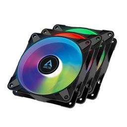 ARCTIC P12 PWM PST A-RGB 0dB (3 Pack) - 120 mm PWM case Fan Optimized for Static Pressure, case Fan, semi-Passive: 0-2000 RPM, 5V 3 pin ARGB LED, Single Fan - Black - ACFAN00232A image 1