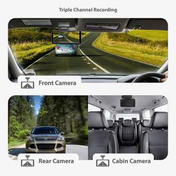 CP PLUS CP-F83C 4K Front, Rear & Cabin Dashcam with GPS | 8MP 2K Reoslution| in-Built GPS & G-Sensor | 4" Inch Touch Screen Display | Supports Night Vision | Supports SD Card Upto 1TB Max image 4