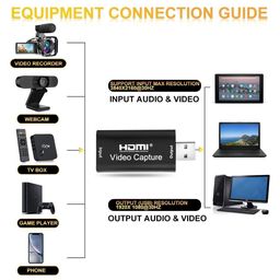 voocme 4K HDMI Video Capture Card, Cam Link Card Game Capture Card Audio Capture Adapter HDMI to USB 2.0 Record Capture Device for Strea-ming, Live Broadcasting, Video Conference, Teaching, Gaming image 3