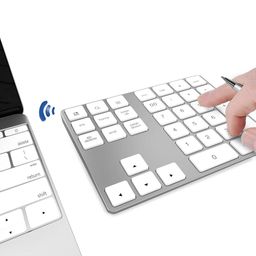 joyeky Bluetooth Number Pad, Wireless Numeric Keypad, USB-C Rechargeable External 34-Keys Numpad, Financial Data Entry Keyboard for iMac, MacBook Air/Pro, PC Desktop, Laptop Notebook(Silver) image 1
