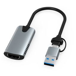 Microware Video Capture Cards, 4K HDMI to USB 3.0 Video Capture Device, 60fps Broadcast Live and Record Video Audio Gaming, Streaming, Teaching, Video (Typec & USB 3.0 Capture Card) image 1
