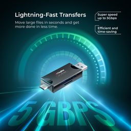 Digitek (DCR-007) USB-A 3.0 & Type C High-Speed Multi-Card Reader Supports All Standard SD/SDHC/SDXC and Micro SD/Micro SDHC/Micro SDXC Cards. image 4