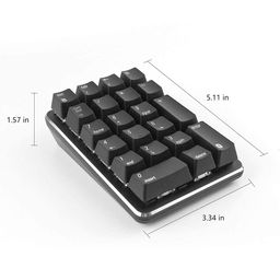 Qisan Mechanical Numeric Keypad Wireless Bluetooth Keypad GATERON Red Switch 21 Keys Mini Numpad Portable Keypad Extended Layout Magicforce for for Financial Cashier Securities-Black image 3