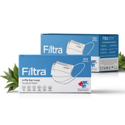FILTRA® 4-Ply Ear Loop Mask (Box of 50 Masks) | High Filtration | Breathable | Hypoallergenic | 4 Layer | Fluid Repellent | Ergonomic image 3