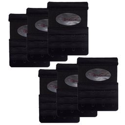 dohope D CLUB Elastic Back Bra Extender 4 Hook 3 Rows Extension Strap 6Pcs Black image 1