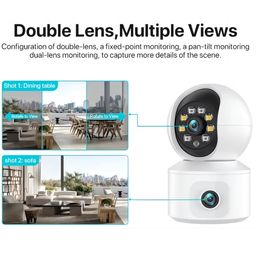 Maizic Smarthome 4G Sim Based Two Lens/Two Screen View Indoor CCTV Camera for Home Security | Color Night Vision, Up to 128GB SD Card Support, Motion Detection, 2Way Intercom, AI Human Detection image 2