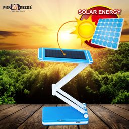 Pick Ur Needs Plastic Foldable Rechargeable Reading Table Lamp With In-Built Solar Panel With Heavy Duty Battery Backup (32 Smd + Solar, Multicolorcolour, Pack of 1) image 4