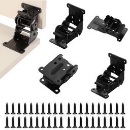 serplex Serplex® 4pcs Folding Table Legs Bracket with Screw Set, Lock Extension Support Bracket Folding Table Metal Hinge with Self Lock, Foldable Hinges for Tables, Workbench, Chair, Furniture, Beds image 1