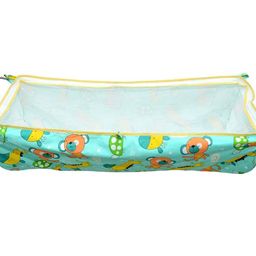 generic Sunflower Soft Cloth Swing Baby Cradle/Ghodiyu/Khoyu Hammock in Cool Cotton with Net, Blue image 1