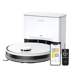 ILIFE A30 Pro Self-Emptying Robotic Vacuum Cleaner with Advanced LiDAR Navigation, 5000Pa Strong Suction, Simultaneous Vac and Mop, Multi Floor Mapping, Customized Cleaning, Wi-Fi/App, Alexa & GH image 1