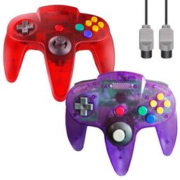 ZeroStory Classic N64 Controller, Wired N64 Controller Joystick with 5.9 Ft N64 AV Cable for N64 Video Game Console (Sapphire Blue and Transparent Purple) image 1