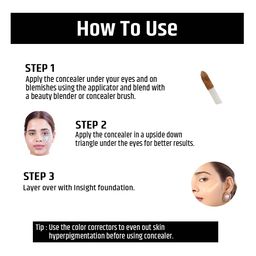 INSIGHT Cosmetics Liquid Hd Concealer |Light Weight Concealer With Full Coverage |Semi-Matte|Easily Blendable Concealer For Face Makeup For All Type of Skin(CR111-LN10), 1 Count image 3