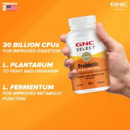 GNC Probiotics | Supports Digestive & Immune Health | With Inulin & 30 Billion CFUs Multi Strain Probiotics Blend- 30 Capsules image 3