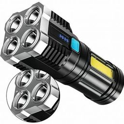 Amitasha Portable Rechargeable LED Flashlight 800 Lumens, Long Beam, 4 Modes, USB Charging Torch with COB Side Light for Camping, Hiking, Emergency, Outdoor Use image 3
