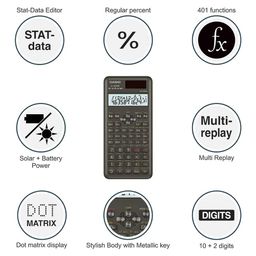 Casio FX-991MS 2nd Gen Non-Programmable Scientific Calculator, 401 Functions and 2-line Display image 2