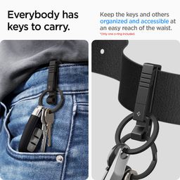 spigen Life Metal Fit Titanium Belt Loop Keychain Key Clip for Belt Key Chain Clip with Detachable Key Ring - Parent image 3