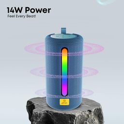 pTron Fusion Buzz 14W Bluetooth Speaker with Pristine Sound, 8hrs Playback, Rhythmic RGB LEDs, Multi-Play Modes BT5.3/TF Card/USB, TWS Feature, Integrated Button Controls, Type-C Charging (Blue) image 3