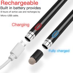 AICase Copper Stylus Pens for Touch Screens, 1.45mm High Precision and Sensitivity Point IPad Pencil Fine Point Active Smart Digital Pen for Tablet Work at iOS and Android Touch Screen (Black1) image 3