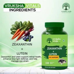 Vruksha Vitals Eye Support – Lutein and Zeaxanthin (100 mg) 150 Tablets/Capsules Supplement with Astaxanthin, Vitamin A, Vitamin C, Vitamin E, Bilberry, Beetroot and Carrot Extracts image 5