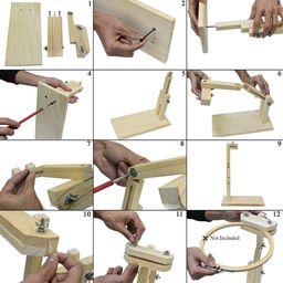 EmbroideryMaterial Lap Adjustable Wooden Embroidery Hoop Stand | 3-Part Ergonomic Holder Frame for Aari, Maggam, Handwork, Stitching, Display & DIY Crafts (Hoop Not Included) image 5