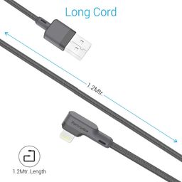 Portronics Konnect L 1.2M Fast Charging 3A 8 Pin USB Cable with Charge & Sync Function for iPhone, iPad (Grey) image 5