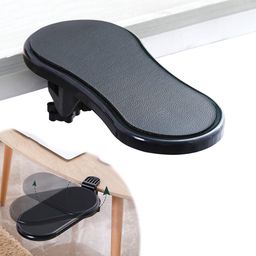 x-bltu Computer Adjustable Arm Rest Support Bracket,Ergonomic Mouse Arm Elbow Rest Pad，Support for Keyboard Armrest Extender Rotating Mouse Pad Holder for Table, Office, Chair, Desk (Black) image 1