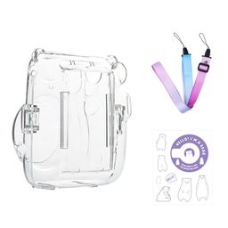 ZORBES® Instax Mini 11 Case Cover, Crystal Protective Camera Case for Fujifilm Instax Mini 11, with Flim Sheet Holder, Easy Install Shell Cover with Shoulder Strap for Intex Camera Mini 11 (case only image 1