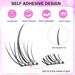 MAYCREATE® 120Pcs Self Adhesive Eyelashes, Self Adhesive Eyelash Clusters, Lash Clusters Press On Lashes Self Stick Cluster Lashes Pre Glued Eyelash Clusters with Tweezer No Glue Needed image 3