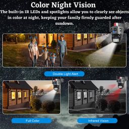Maizic Smarthome Tricam 360° Outdoor CCTV 2K 6+6 MP 2Lens+3 Screens Bullet + Pan/Tilt Home Security Wi-Fi Camera, Color Night Vision, IP67 Waterproof, 2-Way Audio, Human Detection, Motion Tracking image 4