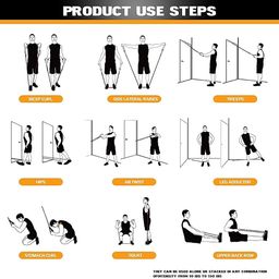 dadlm DADLM® Resistance Bands Set for Exercise, Stretching and Workout Toning Tube Kit with Foam Handles, Door Anchor, Ankle Strap and Carrying Bag Set of 11 in 1 for Men,Women/-* (1) image 5