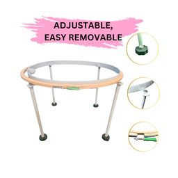 Velvahini Round Aari Stand and Frame (18 Inch) for Aari Embroidery Work, Maggam Work | Wooden Hoops/Frame | Adjustable and Easy to use | Aari Stand for Beginners image 5
