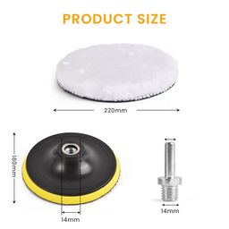 sthira STHIRA® 4Pcs Polishing Buffing Pads with Backing Plate Universal 7 Inches Dia Polishing Wool Pad Attachments for Power Drill Reuseable Synthetic Wool Pads for Polishing, Waxing image 2